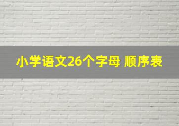 小学语文26个字母 顺序表